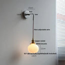 GobekUsa Ceramic LED Wall Sconce, Modern Nordic Style, Adjustable Wire, White Stair Light