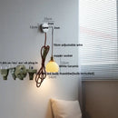 GobekUsa Ceramic LED Wall Sconce, Modern Nordic Style, Adjustable Wire, White Stair Light