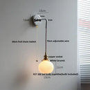 GobekUsa Ceramic LED Wall Sconce, Modern Nordic Style, Adjustable Wire, White Stair Light