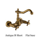 GobekUsa Brass Ceramic Wall Mount Faucet for Bathroom Washbasin - Double Handle Cold Hot Water