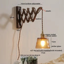 GobekUsa Ceramic Walnut Wall Sconce with Knob Switch for Bedroom Living Room
