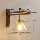 GobekUsa Ceramic Walnut Wall Sconce with Knob Switch for Bedroom Living Room