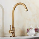 GobekUsa Brass Classic Cold Water Kitchen Faucet, Single Lever Gooseneck Tap, Bronze Brushed Finish