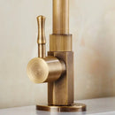 GobekUsa Brass Classic Cold Water Kitchen Faucet, Single Lever Gooseneck Tap, Bronze Brushed Finish