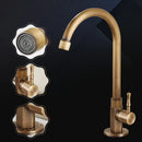 GobekUsa Brass Classic Cold Water Kitchen Faucet, Single Lever Gooseneck Tap, Bronze Brushed Finish