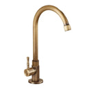 GobekUsa Brass Classic Cold Water Kitchen Faucet, Single Lever Gooseneck Tap, Bronze Brushed Finish