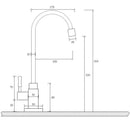 GobekUsa Brass Classic Cold Water Kitchen Faucet, Single Lever Gooseneck Tap, Bronze Brushed Finish