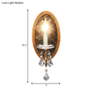 GobekUsa French Country Clear Crystal Wall Sconce - Antique Brass 1-Head Wall Lighting