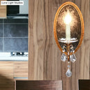 GobekUsa French Country Clear Crystal Wall Sconce - Antique Brass 1-Head Wall Lighting
