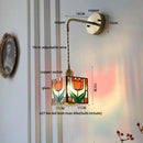 GobekUsa Clear Flower Acrylic LED Wall Lamp: Copper Modern Nordic Stair Light