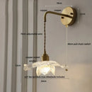 GobekUsa Clear Flower Acrylic LED Wall Lamp: Copper Modern Nordic Stair Light
