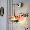 GobekUsa Clear Flower Acrylic LED Wall Lamp: Copper Modern Nordic Stair Light