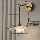 GobekUsa Clear Flower Acrylic LED Wall Lamp: Copper Modern Nordic Stair Light