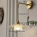 GobekUsa Clear Flower Acrylic LED Wall Lamp: Copper Modern Nordic Stair Light