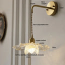 GobekUsa Clear Flower Acrylic LED Wall Lamp: Copper Modern Nordic Stair Light
