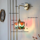 GobekUsa Clear Flower Acrylic LED Wall Lamp: Copper Modern Nordic Stair Light