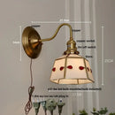 GobekUsa Glass Brass Wall Sconce LED Light Fixture for Dining Living Room