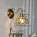GobekUsa Glass Brass Wall Sconce LED Light Fixture for Dining Living Room