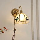 GobekUsa Glass Brass Wall Sconce LED Light Fixture for Dining Living Room