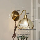 GobekUsa Glass Brass Wall Sconce LED Light Fixture for Dining Living Room