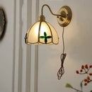 GobekUsa Glass Brass Wall Sconce LED Light Fixture for Dining Living Room
