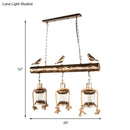 GobekUsa Antique Brass Lantern Pendant with Clear Glass and Bird Accent - 3-Light Coastal Island Kit