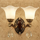 GobekUsa Modern Brass Sconce Light with Crystal Drop - Wall Mounted Indoor Lamp (1/2 Lights)