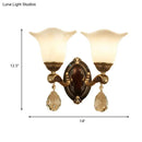 GobekUsa Modern Brass Sconce Light with Crystal Drop - Wall Mounted Indoor Lamp (1/2 Lights)