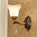 GobekUsa Modern Brass Sconce Light with Crystal Drop - Wall Mounted Indoor Lamp (1/2 Lights)