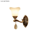 GobekUsa Modern Brass Sconce Light with Crystal Drop - Wall Mounted Indoor Lamp (1/2 Lights)