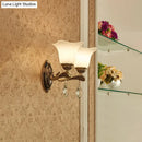 GobekUsa Modern Brass Sconce Light with Crystal Drop - Wall Mounted Indoor Lamp (1/2 Lights)