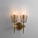 GobekUsa Dimmable Crystal Glass Brass Wall Light for Bedroom and Bath