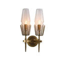 GobekUsa Dimmable Crystal Glass Brass Wall Light for Bedroom and Bath