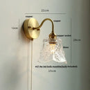GobekUsa Crystal LED Wall Sconce Pull Chain Switch Brass Mirror Light