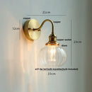 GobekUsa Crystal LED Wall Sconce Pull Chain Switch Brass Mirror Light