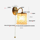 GobekUsa Crystal LED Wall Sconce Pull Chain Switch Brass Mirror Light