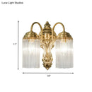 GobekUsa Simple Crystal Rod Wall Mount Light - Gold Sconce for Corridor