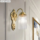 GobekUsa Simple Crystal Rod Wall Mount Light - Gold Sconce for Corridor