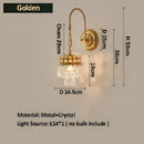 GobekUsa Crystal Wall Lamp: Luxury Lighting for Bedroom, Living Room, Hotel, Cafe, Lobby