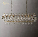 GobekUsa Crystal Iron Chandelier: Modern Brass Candle Chandeliers for Living Dining Room