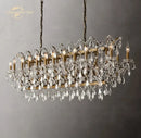 GobekUsa Crystal Iron Chandelier: Modern Brass Candle Chandeliers for Living Dining Room