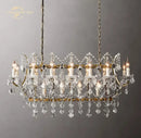 GobekUsa Crystal Iron Chandelier: Modern Brass Candle Chandeliers for Living Dining Room