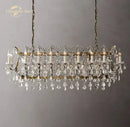 GobekUsa Crystal Iron Chandelier: Modern Brass Candle Chandeliers for Living Dining Room