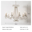 GobekUsa Crystal LED Chandelier: French Living Room Retro E14 Pendant Light for Home Decor
