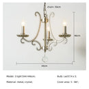 GobekUsa Crystal LED Chandelier: French Living Room Retro E14 Pendant Light for Home Decor