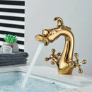 GobekUsa Dragon Style Bathroom Basin Faucet with Hot Cold Water Mixer Tap