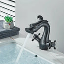 GobekUsa Dragon Style Bathroom Basin Faucet with Hot Cold Water Mixer Tap