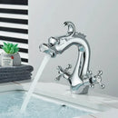 GobekUsa Dragon Style Bathroom Basin Faucet with Hot Cold Water Mixer Tap