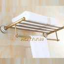 GobekUsa Brass Bathroom Towel Rack, Antique Brass Towel Holder, 60cm Corner Bath Shelf