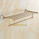 GobekUsa Brass Bathroom Towel Rack, Antique Brass Towel Holder, 60cm Corner Bath Shelf